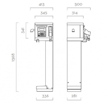 Топливораздаточная колонка для дизеля 24 в Piusi CUBE 70 MC DC 24V F0059414C